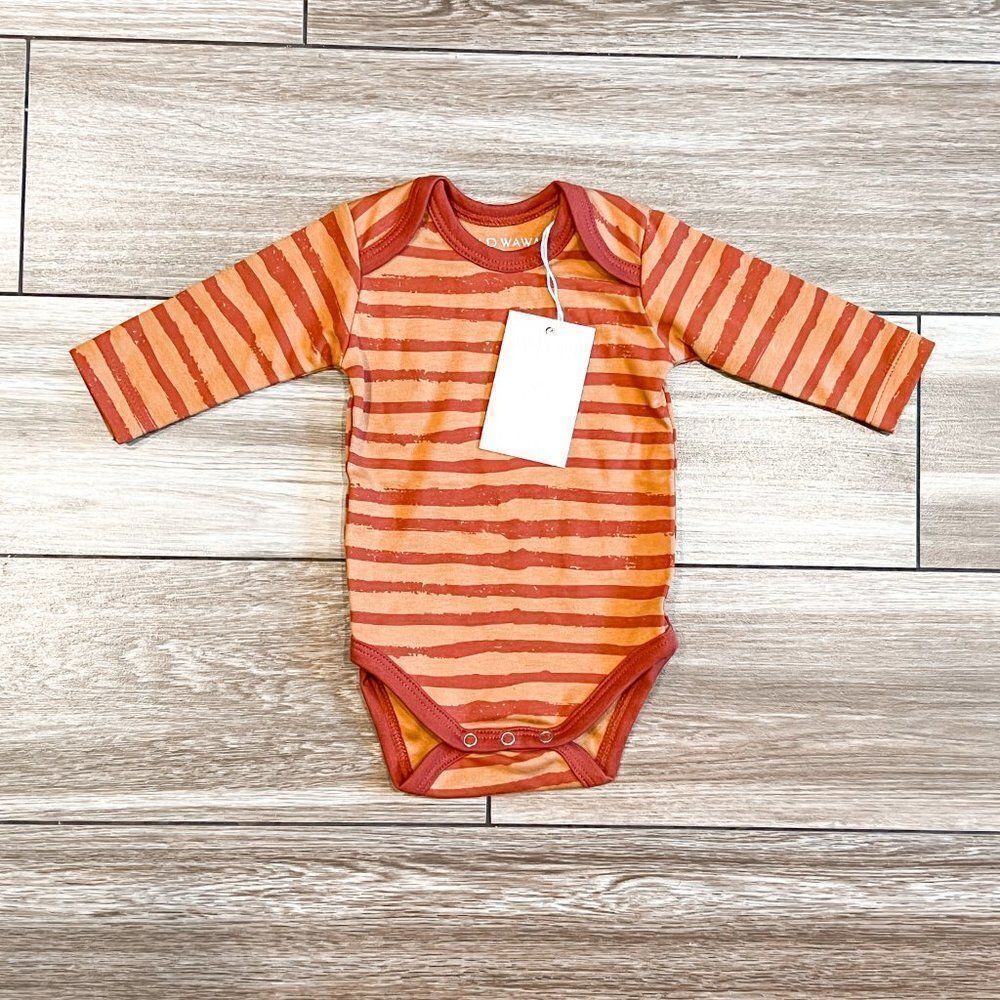NWT! Wild Wawa Rust Stripe Onesie, Size 0-3M